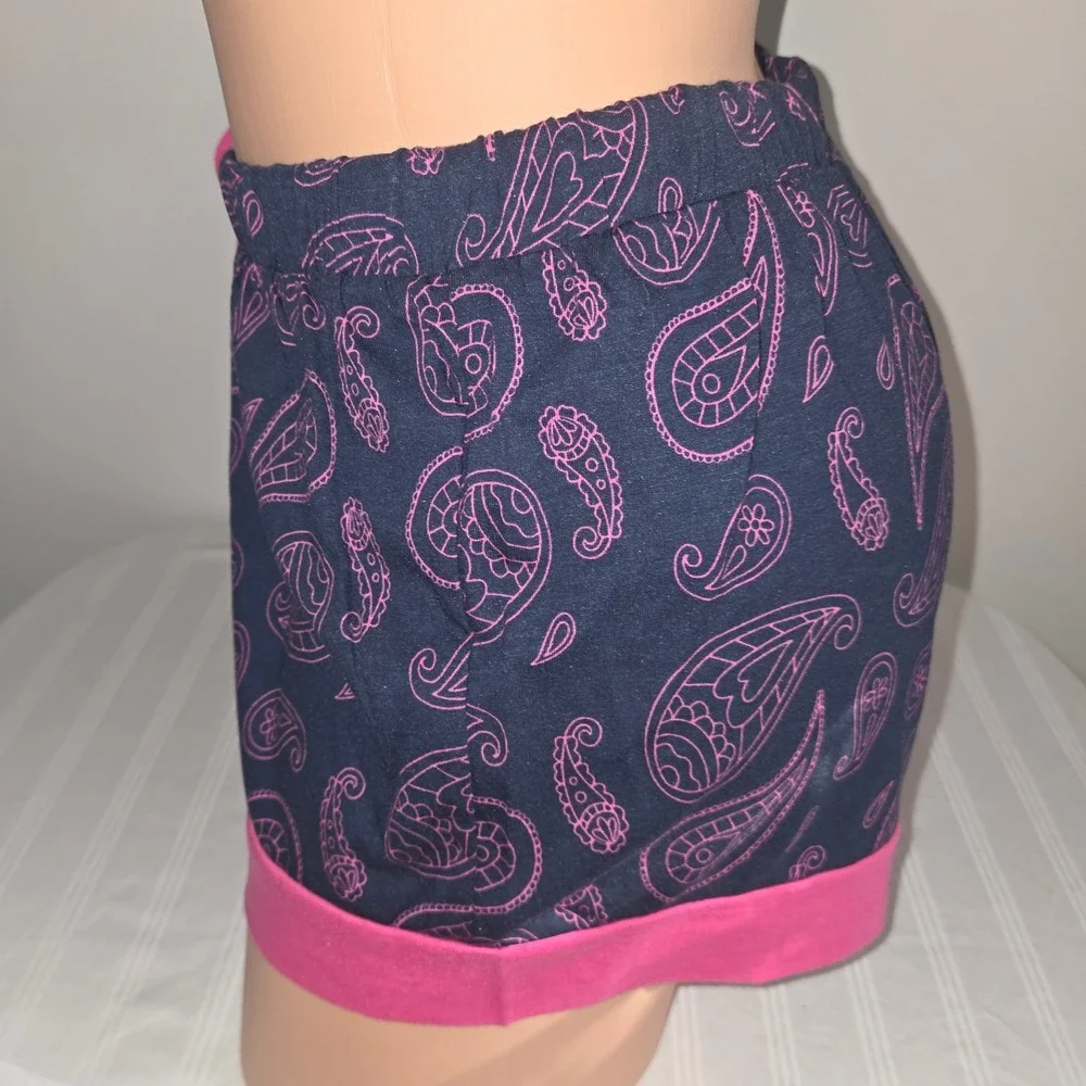 Cosabella Bella Pima Cotton Modal LS Top Boxer Short Set Printed Navy Paisley XS